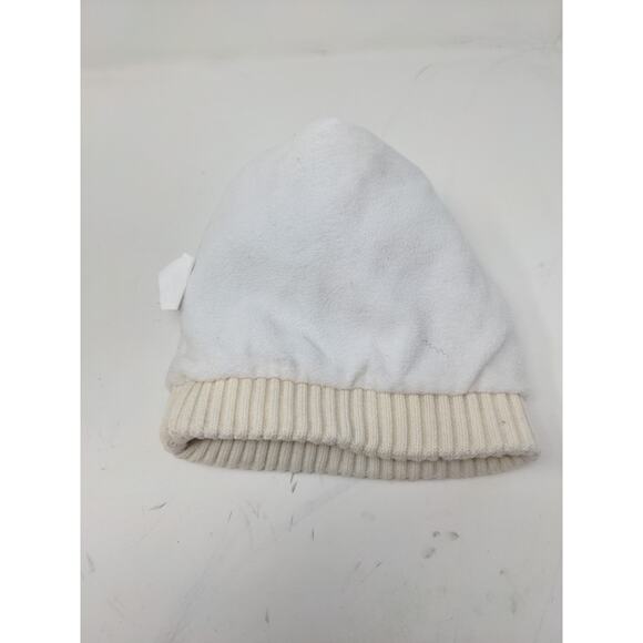 Muk Luks Beanie Winter Hat Pom Pom White Brown Acrylic Wool Blend - Picture 8 of 10